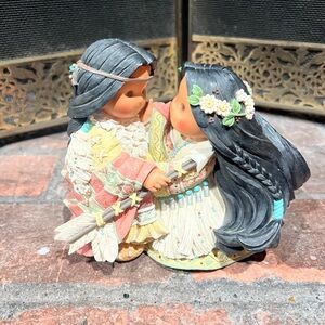 Friends of a Feather Charming Native American Couple Figurine